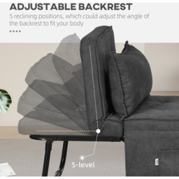 Portland Single Seater Charcoal Grey Sofa Bed - Wilko - thumbnail 6