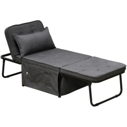 Portland Single Seater Charcoal Grey Sofa Bed - Wilko - thumbnail 3