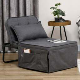 Portland Single Seater Charcoal Grey Sofa Bed - Wilko - thumbnail 1