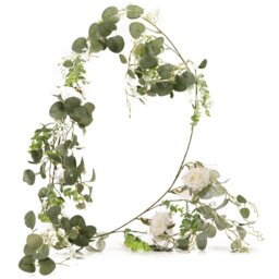 Artificial White Rose Eucalyptus Garland - Wilko