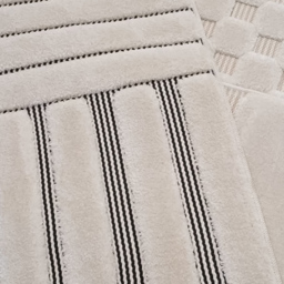 Freya Living Room Area Rug Contemporary 3D Embossed Modern Stripe Bar Design - Cream 120cm x 170cm - Size: 170 x 120 x 2cm - Desire Rugs - Wilko - thumbnail 5