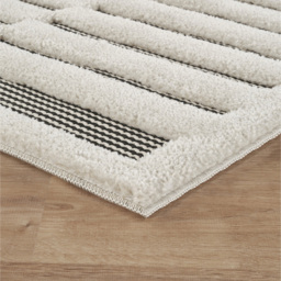 Freya Living Room Area Rug Contemporary 3D Embossed Modern Stripe Bar Design - Cream 120cm x 170cm - Size: 170 x 120 x 2cm - Desire Rugs - Wilko - thumbnail 6