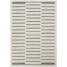 Freya Living Room Area Rug Contemporary 3D Embossed Modern Stripe Bar Design - Cream 120cm x 170cm - Size: 170 x 120 x 2cm - Desire Rugs - Wilko
