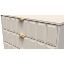 Crowndale Cube 3 Drawer Matt Kashmir Chest of Drawers Ready Assembled - Cream - Wilko - thumbnail 6