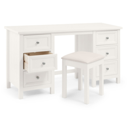 Julian Bowen Maine 6 Drawer Surf White Dressing Table - Size: 44 x 145 x 74cm - Wilko - thumbnail 7