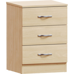 Vida Designs Riano 3 Drawer Pine Bedside Table - Brown - Wilko - thumbnail 3