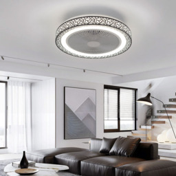 Living and Home Black Round Acrylic LED Ceiling Fan Light 20 inch - Size: 22 x 50 x 50cm - Wilko - thumbnail 3