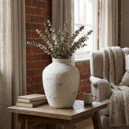 Amara White Large Textured Vase 34cm - Wilko - thumbnail 6