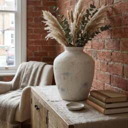 Amara White Large Textured Vase 34cm - Wilko - thumbnail 3