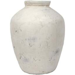 Amara White Large Textured Vase 34cm - Wilko