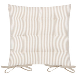 Yard Hayle Natural Striped Cotton Seat Pad 40 x 40cm 2 Pack - Size: 40 x 40 x 1cm - Cream - Wilko - thumbnail 5