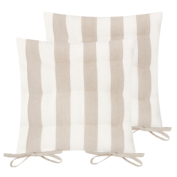 Yard Hayle Natural Striped Cotton Seat Pad 40 x 40cm 2 Pack - Size: 40 x 40 x 1cm - Cream - Wilko - thumbnail 4