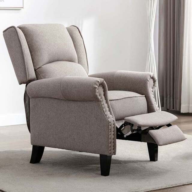 Furniture Online Charlotte Pumice Modern Pushback Recliner Chair - Size: 103 x 75 x 83cm - Wilko - image 1