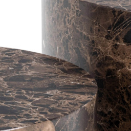Florence Dice Brown Marble and Delhi Rough Paper Effect Round Coffee Table Set of 2 - Size: 40 x 58 x 58cm - Furniture To Go - Wilko - thumbnail 6