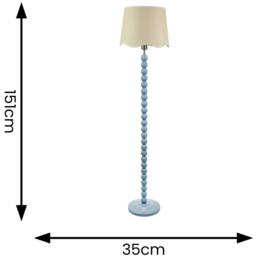 ValueLights Bobbins Linen Scallop White Trim Shade Powder Blue LED Floor Lamp - Wilko - thumbnail 5