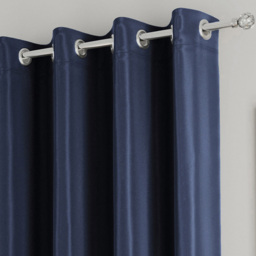 Enhanced Living Supersoft Navy Blackout Eyelet Thermal Curtains 168 x 183cm - Blue - Wilko - thumbnail 3