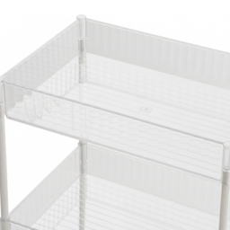 Living and Home 4 Shelf Clear Striped Rolling Storage Cart - Size: 90.3 x 38 x 25.7cm - Wilko - thumbnail 6