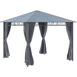 Outsunny 3 x 3m Grey Hardtop Gazebo with Curtains - Size: 265 x 300 x 300cm - Wilko - thumbnail 3