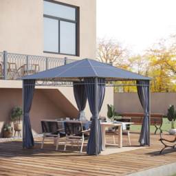 Outsunny 3 x 3m Grey Hardtop Gazebo with Curtains - Size: 265 x 300 x 300cm - Wilko - thumbnail 6