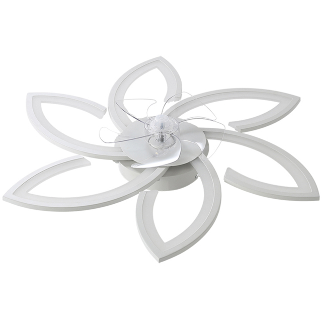 Living and Home White Flower Shaped LED Ceiling Mount Fan Light with 6 Speeds 30 inch - Size: 16 x 78 x 78cm - Wilko - image 1