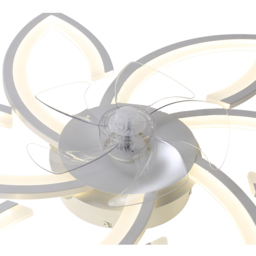 Living and Home White Flower Shaped LED Ceiling Mount Fan Light with 6 Speeds 30 inch - Size: 16 x 78 x 78cm - Wilko - thumbnail 6