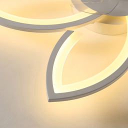 Living and Home White Flower Shaped LED Ceiling Mount Fan Light with 6 Speeds 30 inch - Size: 16 x 78 x 78cm - Wilko - thumbnail 4