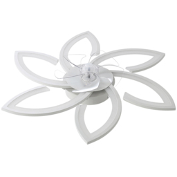 Living and Home White Flower Shaped LED Ceiling Mount Fan Light with 6 Speeds 30 inch - Size: 16 x 78 x 78cm - Wilko - thumbnail 1