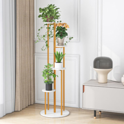 Costway 4 Tier White Tall Heavy Duty Corner Metal Indoor Plant Stand - Size: 40 x 40 x 125cm - Wilko - thumbnail 3