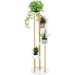 Costway 4 Tier White Tall Heavy Duty Corner Metal Indoor Plant Stand - Size: 40 x 40 x 125cm - Wilko - thumbnail 4