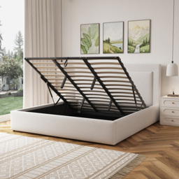 Artemis Home Weston Super King Size Beige Linen Upholstered Ottoman Bed - Wilko - thumbnail 4