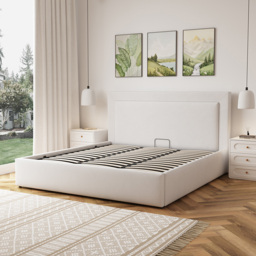 Artemis Home Weston Super King Size Beige Linen Upholstered Ottoman Bed - Wilko - thumbnail 3