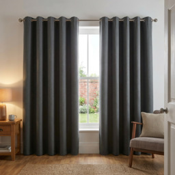 Linden Washable Blackout CurtainCharcoal137cm168cm - My Home - Wilko - thumbnail 6