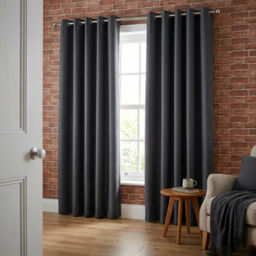 Linden Washable Blackout CurtainCharcoal137cm168cm - My Home - Wilko - thumbnail 7