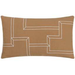 Hoem Marzena Toffee Geometric Cushion - Size: 50 x 30 cm - Multi - Wilko - thumbnail 1