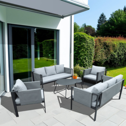 6 Piece Sicily Sofa Set - Grey - Wilko - thumbnail 5