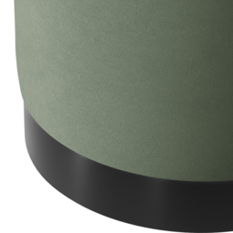Lara Sage Velvet and Brushed Gold Small Pouffe - Green - LPD Home - Wilko - thumbnail 4