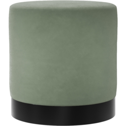 Lara Sage Velvet and Brushed Gold Small Pouffe - Green - LPD Home - Wilko - thumbnail 3