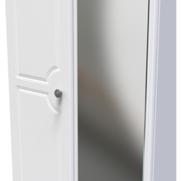 Crowndale Pembroke 2 Door Matt White Mirror Wardrobe Ready Assembled - White Matt - Wilko - thumbnail 6