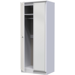 Crowndale Pembroke 2 Door Matt White Mirror Wardrobe Ready Assembled - White Matt - Wilko - thumbnail 7