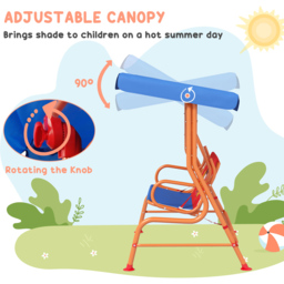 Outsunny Kids Cowboy Steel Swing Chair 39cm - Size: 2 Seater - Multi - Wilko - thumbnail 6