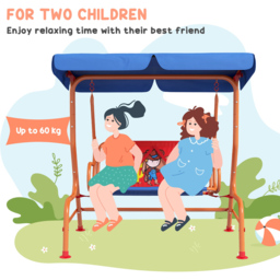Outsunny Kids Cowboy Steel Swing Chair 39cm - Size: 2 Seater - Multi - Wilko - thumbnail 5