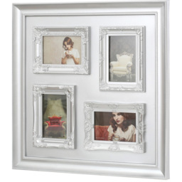 Premier Housewares 2300835 Vintage Design 4-Photo Silver Photo Frame - Size: A6 - Wilko - thumbnail 3