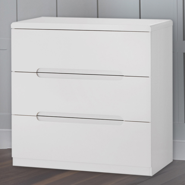 Julian Bowen Manhattan 3 Drawer White Chest of Drawers - Wilko - image 1