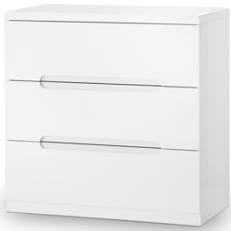 Julian Bowen Manhattan 3 Drawer White Chest of Drawers - Wilko - thumbnail 3