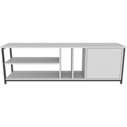 Decorotika Oneida Single Door 4 Shelf Black and White TV Unit - Size: 51 x 160 x 35cm - Multi - Wilko - thumbnail 4