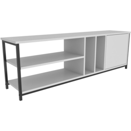 Decorotika Oneida Single Door 4 Shelf Black and White TV Unit - Size: 51 x 160 x 35cm - Multi - Wilko - thumbnail 3
