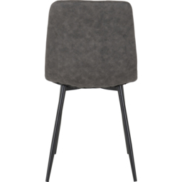 Seconique Fenton Set of 2 Dark Grey Suede Fabric Dining Chair - Wilko - thumbnail 4