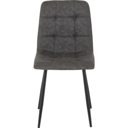 Seconique Fenton Set of 2 Dark Grey Suede Fabric Dining Chair - Wilko - thumbnail 7