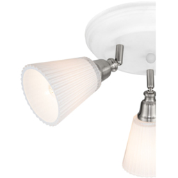 Cosylyte Leverton 3 Light Round Plate Ribbed Glass Spotlight - Size: 26.5 x 26.5 x 19cm - White - Wilko - thumbnail 5