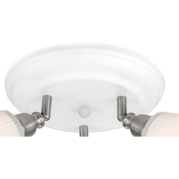 Cosylyte Leverton 3 Light Round Plate Ribbed Glass Spotlight - Size: 26.5 x 26.5 x 19cm - White - Wilko - thumbnail 6